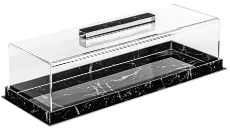 Milageto Pastry Display Case Cake Display with Lid Rectangular Acrylic Cake Stand Display Box Dessert Cake Tray Pastry Stand Bakery Display Case Pastry Display Cabinet for Cheese Bread Storage