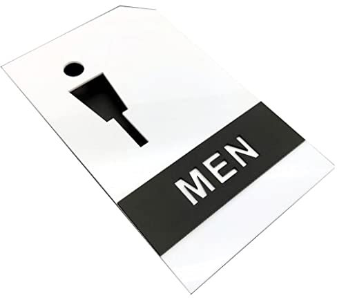 Acrylplatten Toilettenschild Geschnitztes WC-Türschild Männer Frauen Wandaufkleber Anzeigetafel Badezimmer Hotel Acrylnummer Hausbeschilderung (B 22 x 13,5 cm) (C