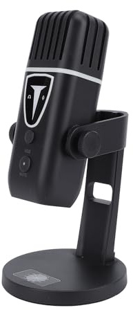 Jectse Microphone de Jeu à Condensateur USB pour Ordinateur avec Son Clair, avec Effets D'éclairage Personnalisables, Enregistrement Dynamique, Micro en Direct, Support de Lumière