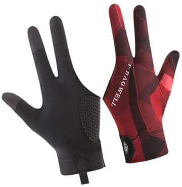 1-Stück Snooker Billard Handschuh, 3-Finger Design, Atmungsaktives Polyester-Spandex, rechte Hand, Schwarz