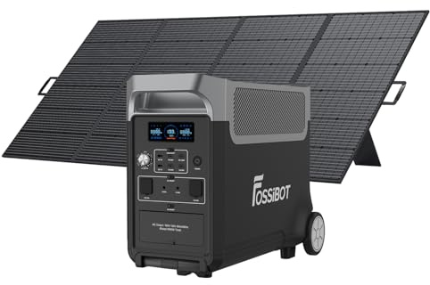 FOSSIBOT F3600 Pro Power Station con pannello solare da 420 W, 3840 Wh LiFePO4, 3600 W, uscita AC espandibile, 3,8-11,5 kWh, Power Station per casa, campeggio, camper