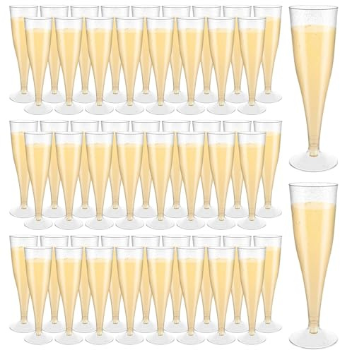 JMIATRY 100 bicchieri da spumante in plastica riutilizzabili da 133 ml