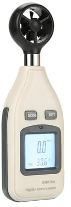 SVGVUBMUC GM816A Digital Hand-held Wind Speed Gauge Meter Measure Anemometer Thermometer 30m/s