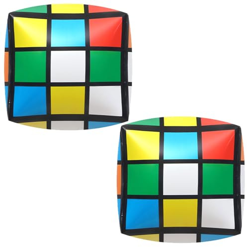 Rubik Cube Party Ballons 4D Quadratische Folienballon Bunte Zauberwürfel Dekoration für Geburtstag, Spielzimmer oder Rubik Cube Fans – Magischer Würfel, Mini Zauberwürfel, Farbwürfel Deko