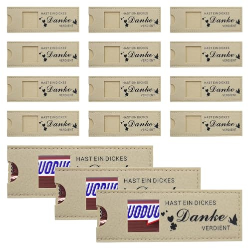 CATELL 15 Pcs Hast Ein Dickes Danke Verdient, Danke Geschenk Hülle aus Filz Wiederverwendbar Hülle Filz Geschenk Verpackung Schokoriegel Hülle Filz Dankeschön Geschenke für Freunde Mitarbeiter Familie