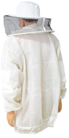 Biodlingsdräkt biodlingsdräkt 3 lager, andningsbara skyddskläder, biodlarjacka med slöja avtagbar säkerhet, hatt och kostymer(XXL)