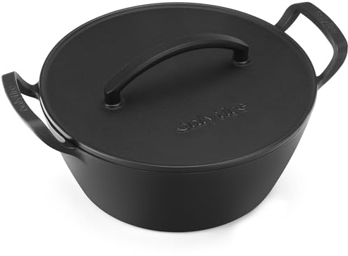 onlyfire Emaljerad Gjutjärnsgryta 25 cm med Lock