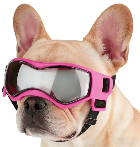 Woalopted Lunettes de Protection pour Chien,Protection Oculaire Anti-Vent pour Chiot avec Sangle Réglable,Lunettes De pour Les Chiens De Race Très Petite | pour Course à Pied Moto Randonnée