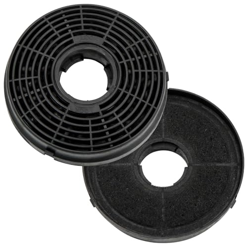 Solivive 2 Pcs Round Carbon Filter for Cooker Hood, 105x105x20mm, Charcoal Replacement Filters for Recirculating Extractor Vent Fan, Carbon Filters for Cooker Hood for Kitchen Hoods, Easy to Install