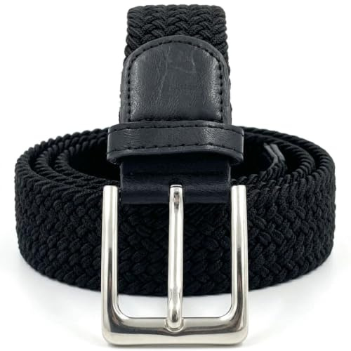 Elastischer Herren Flechtgürtel | Stretchgürtel | Schwarz 05 145-160