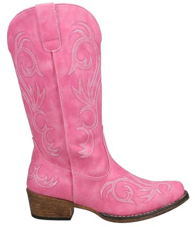 ROPER Damen Riley bestickte Cowboystiefel mit Snip Toe Westernstiefel, Pink, 39.5 EU