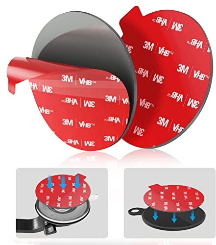 volport Super Strong Sticky Adhesive Pads 2.76/70mm Dashboard Pad Mounting Disk Adhesive Replacement Tape Double Sided Stickers for Suction Cup Dashboard Phone Holder & Windshield Car Mount, 2 Pack