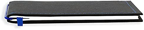 X17-A6 Notizbuch/Personal Organizer | 7mm dünn | schwarz + blau, vegan! Deutsches Zellulose-Material. Nachfüllbar. Notizheft (gepunktet) mit Doppeltasche, Made in Germany.