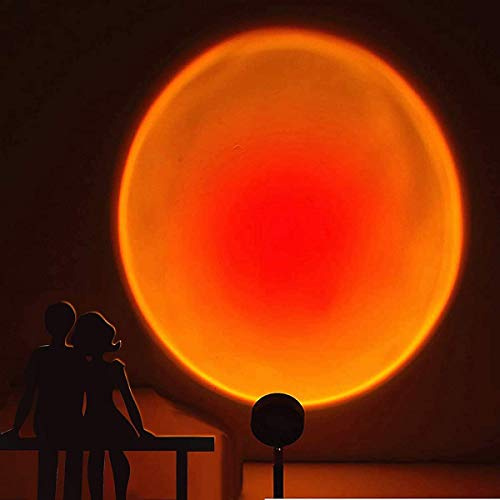 Sunset Projection Lamp Sunset Lamp LED Projector Light, USB Charging Sunset Light, 360° Angle Adjustment Free Bending Sunset Projector Lamp Floor Stand Night Light for Living Room Bedroom Decor