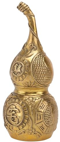 BESPORTBLE Wu Lou Feng Shui Glücksbringer Kupfer Messing Kürbis 12cm Chinesische Glück Schatz Amulett Reichtum Ornamente Büro Zuhause Cafe Geschäft Dekoration Einweihungsparty Hochzeit