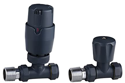 Keenware KRA-196 Thermostatic Radiator Valve, Anthracite Grey
