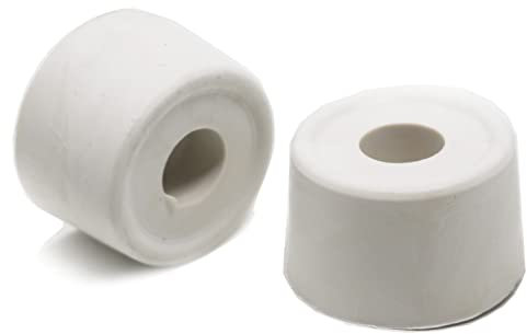 fiXte Large Wall Floor Mounted Rubber Door Stopper Bump Stop 33mm White (Pack of 2)