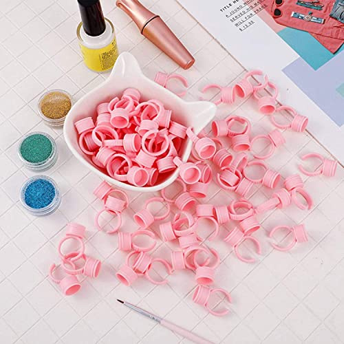 PIQIUQIU Lot de 100 bagues de tatouage professionnelles - Support de pigment - Support pour encre de tatouage - Pour tatouage microblading et extensions de cils - Taille M