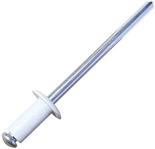 AERZETIX - C57114 - Satz von 50 Blindnieten blindniet Ø4x8 mm weiß RAL 9010 - aus stahl aluminium - popnieten mit bruchfest stange - montage von metallteilen