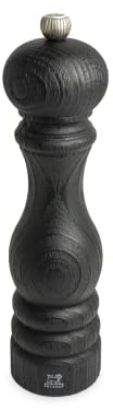 PEUGEOT - Salzmühle Paris Nature Black 22 cm - Klassische Mahlgradeinstellung - Aus recyceltem Holz mit PEFC-Siegel - Französisches Know-howreich - Schwarz
