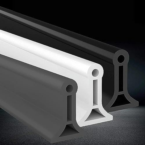 FLTRGO Silikondichtung Dusche Duschschwelle Selbstklebend Dichtprofil Duschdichtung Duschkabinen Dichtung Wasserdamm Duschwanne Wasserstopper Für Badezimmer Feuchtraum Badewanne
