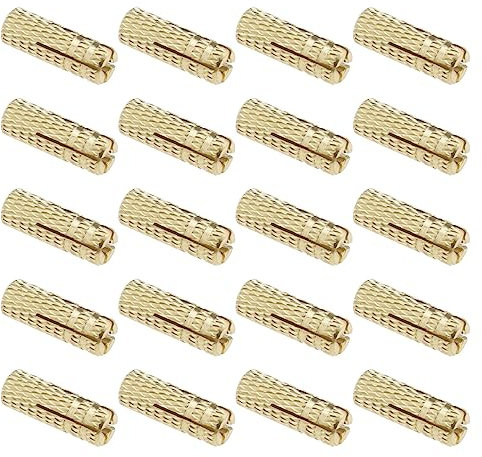 SG Store 20 anclajes M4 de latón para pared de expansión de perno de expansión de latón para anclaje en ladrillos sólidos de hormigón