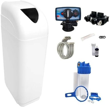 Descalcificador 25l Fleck 5600 Mc Cronométrico Con Kit De Instalación Descalcificador De Agua Domestico