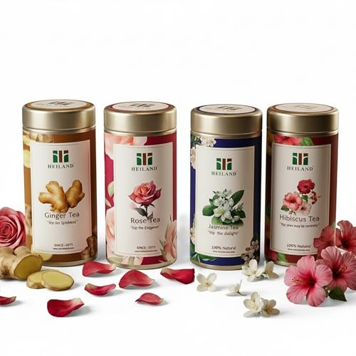 Heiland Mystery Herbal Tea – Anniversary Surprise | Random Flavour Selection | Caffeine Free Herbal Infusion | Rose, Jasmine, Ginger or Hibiscus | Premium Loose Leaf Tea