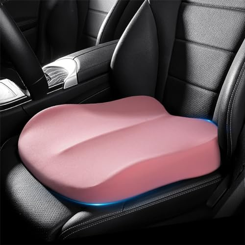 KAYBTNT Sitzkissen Auto, Memory Foam Autositzkissen für Fahrersitz, Sitzerhöhung Erwachsene Orthopädisch Keilkissen, Bequem Vordersitze Auto-Kissen, Für Bürostuhl, Rollstuhl,Rosa