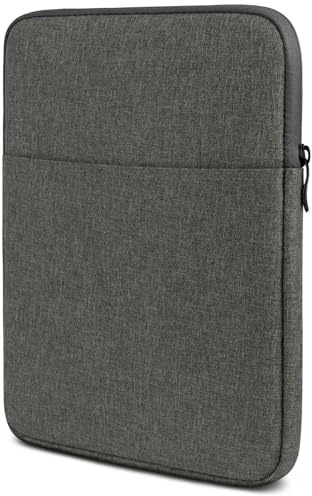 moex Tablet Hülle für Amazon Fire HD 10 (2023) Tasche mit Reißverschluss und Fach für Zubehör, Nylon Stoff Sleeve weich Gepolstert, Schutzhülle Minimalistisch Dash Case, Dunkelgrau