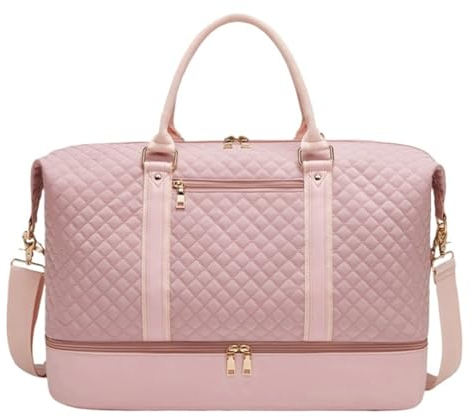 BODHIS Reise Kleidersack Reisetasche 19-Zoll-Reise-Weekender-Rosa-Tasche Für Damen, Reisetasche Mit Schuhfach Für Flugzeuge Handgepäck-Kleidersack Kleidersäcke für Reisen