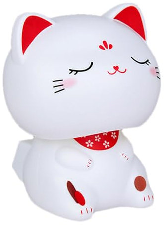 Chat porte-bonheur chinois - Figurine de chat porte-bonheur à tête branlante - Décoration de chat mignon de 8,6 cm - Figurine de chat de richesse pour ouverture d'entreprise, décoration de festival