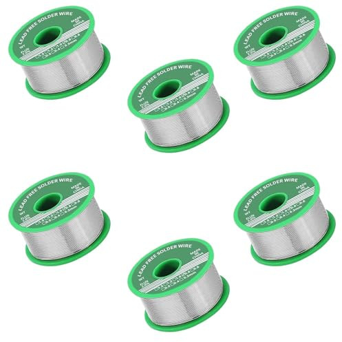 6 Stücke Lötzinn 0.8mm, Lötzinn Bleifrei mit Kolophonium kern, Lötzinn mit Flussmittel 20g, Solder Wire, Lötdraht für die Reparatur und den Heimwerker von Elektronischen Elektrischen Lötkomponenten