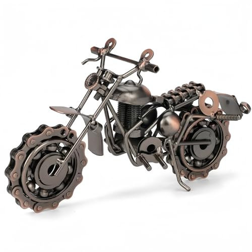YYwenting Vintage Metal Motorbike Model Fathers Day Motorbike Gifts for Dad Collectible Art Sculpture for Home Office Collectible Sculpture for Motorcycle Lovers