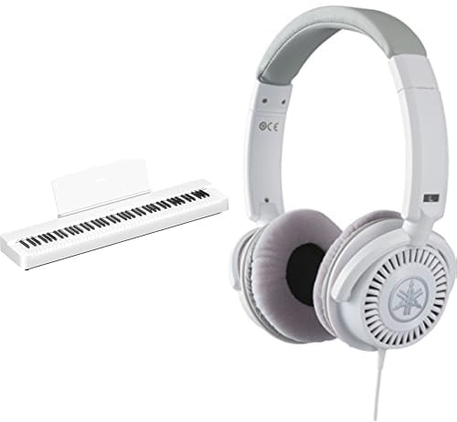 Yamaha P-225 Digitalpiano, weiß — Leichtes, tragbares Digitalpiano im Paket mit HPH-150-Kopfhörern