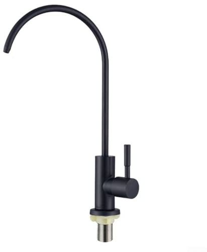 Grifo de agua potable, Grifo de fregadero de cocina de acero inoxidable Grifo de ósmosis inversa giratorio de 360 ° para fregadero Purificación directa de agua potable (negro)