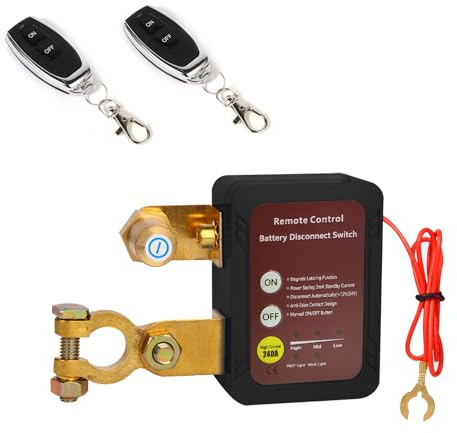 EVIEUN Drahtloser Ferngesteuerter Auto Trennschalter 12V 240A Schwarz | Automatic Batterie Trennschalter Mit Fernbedienung,Batterietrennschalter Kill Switch für ATV,Anhänger,Boote,Auto,LKW,RV