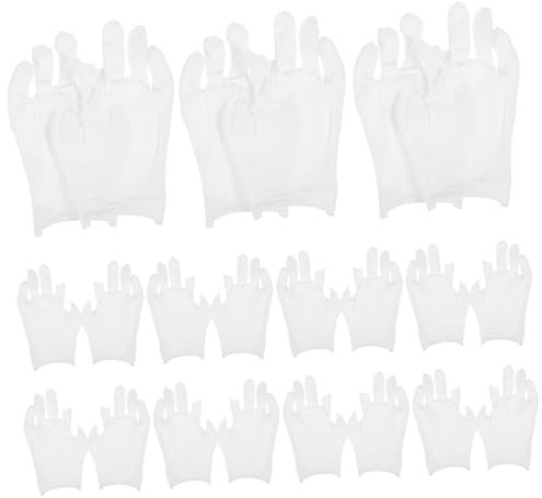 iplusmile Guanti in Cotone Bianco senza Dita, Morbidi e Traspiranti, 12 Paia, per Idratanti, Lavoro e Occasioni Formali