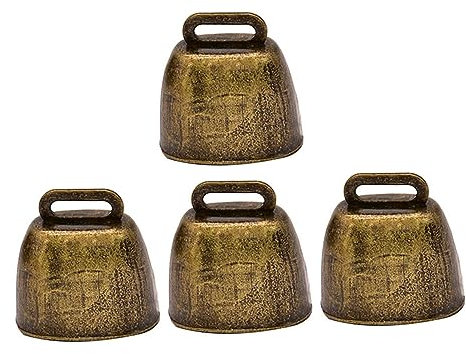 ULDIGI 4stücke Metall-viehglocken Schafglocken Ornament Landwirtschaftszubehör Bronze Für Nutztiere Hängedeko Eisenglocken Anti-Verlust-Glocken Schafglocken Für Weidebedarf