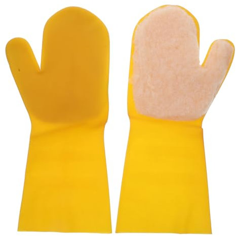 SUPVOX 2pcs Pool Cleaning Gloves Long Scrubbing Latex Mitts for Swimming Spa Household Use Dish Washing