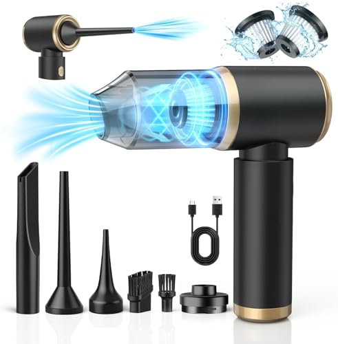 NIWOHOM Aspirador de Mano, 15000 PA Aspirador Coche Potente Portátil Recargable, 120W Aspiradora de Mano sin Cable para el hogar,sofá, Mascota, Automóvil, Cocina