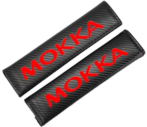 2 Stück Auto Gurtpolster für Op-EL Mokka, Komfort Kohlefaser Sitzgurt Polsterung Sicherheitsgurt Schulterschutz Abdeckung Auto Interieur Zubehör,Red