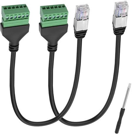 XMSJSIJ RJ12 morsetto a vite RJ12 6P6C a 6 pin, adattatore senza saldatura, cavo di prolunga per telefono RJ12 maschio a 6 pin, morsetto di breakout board extender spina per telefono fisso modem – 2