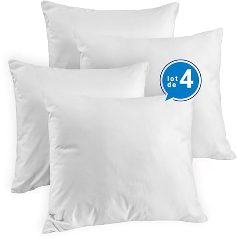 Blue Moon Lot de 4 Oreillers 60x60 Moelleux | Confort Hôtellerie