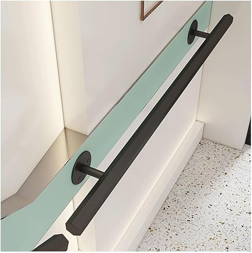 HGOuhK Stair Handrail Industrial Wrought Iron Staircase Handrail, Wall Mounted Stair Handrail, Indoor & Outdoor Staircase Handrail Stair Rail(80cm/2.6ft)