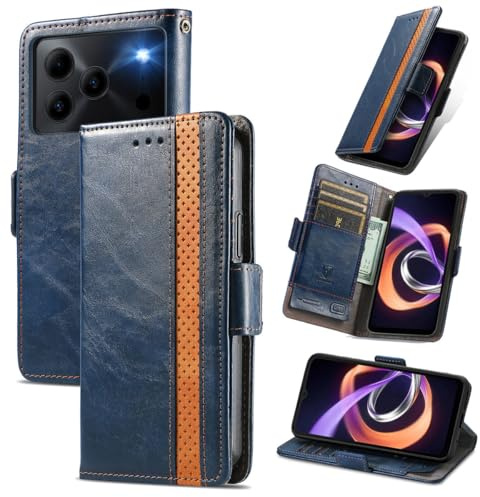 MOJIA Case for Doogee Note 56/56 Plus/ 56 Pro/ 56 Lite, Premium PU Leather Wallet Flip Phone Cover with TPU Inner Shell, Card Holder Needle Bag Multifunctional Case. Blue | Stylish wallet case with shockproof and anti-scratch protection, professional design with stand function.