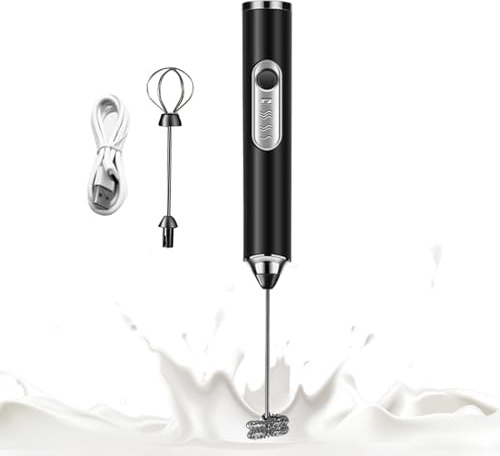 Batidora De Leche Eléctrica,Con Cabezales Portátil 3 Niveles Potente Mini Mezclador - Mezclador De Bebidas Espumador De Leche,Para Lattes, Clara De Huevo, Crema, Bebidas Y Cacao