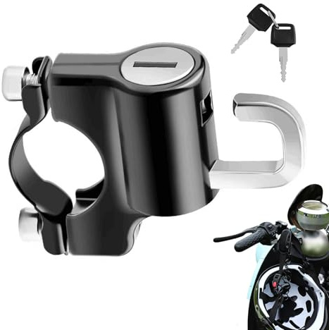 Verrou de casque de moto, support robuste | Antivol en d'aluminium avec 2 clés | pour guidon de 22 à 24 mm