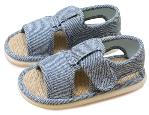 Chaussures Femmes Réglables Sandales Bout Ouvert Respirant Lin Confortable Pantoufles Antidérapant pour Seniors