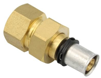Pipetec Pressfitting Verschraubung 16x2 mm 3/4 Zoll Innengewinde TH Kontur Verbundrohr, DVGW, TH-Profil